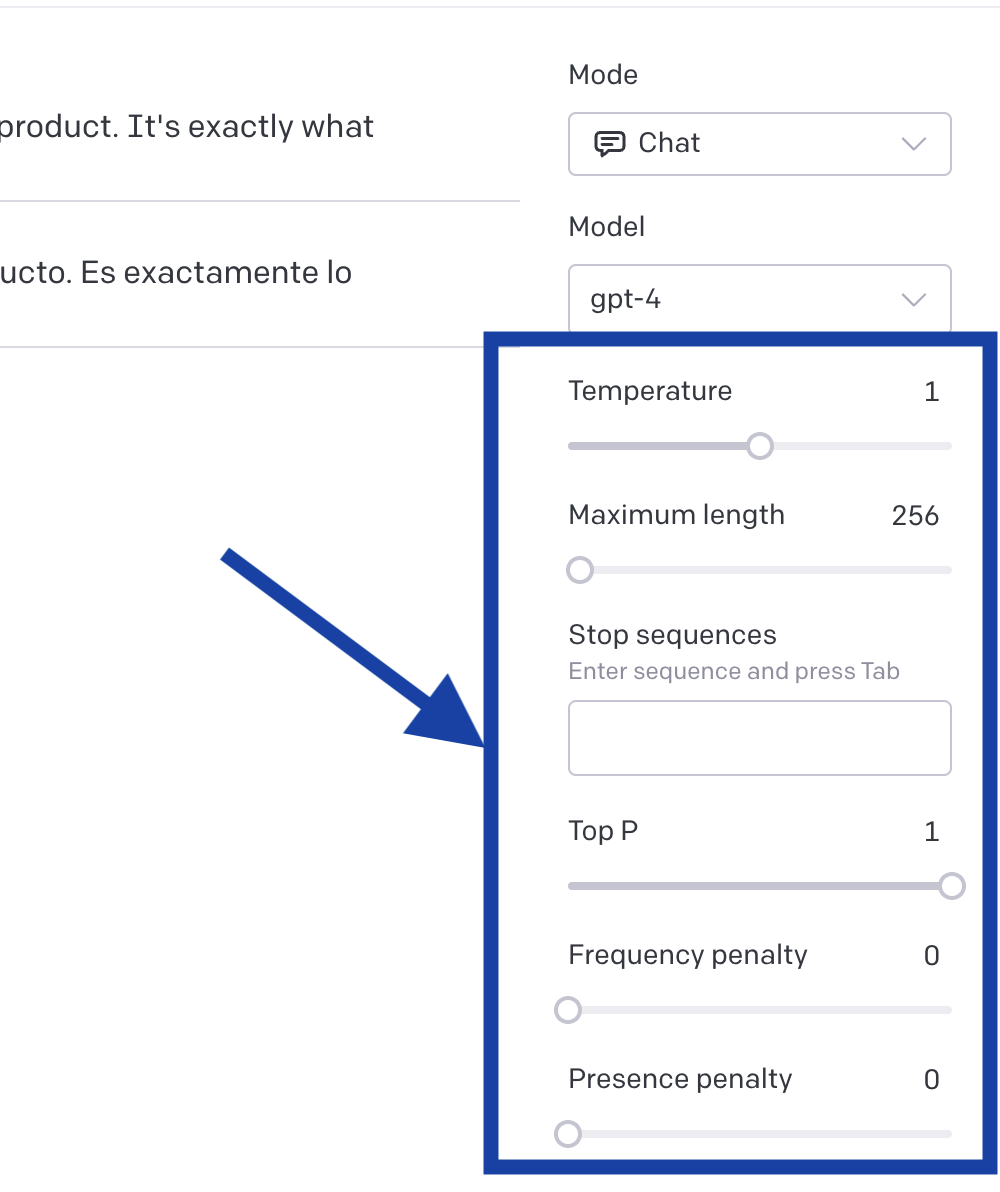 Parameters are an important part in controlling the output of the playground